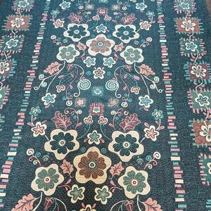 Floral Patterned Woven Throw - Teal, Pink & Cream- Double sided.